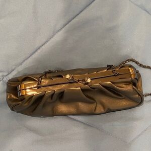 Elegant Bronze/ metallic grey Clutch Bag